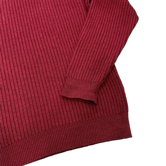 Scott Barber Red Merino Wool Ribbed Knit Sweater M - Picture 2 of 3